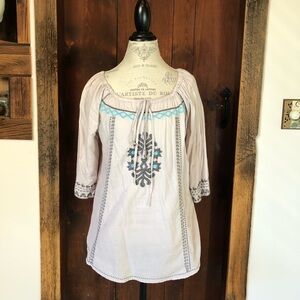 Bohemian Embroidered Tunic Top